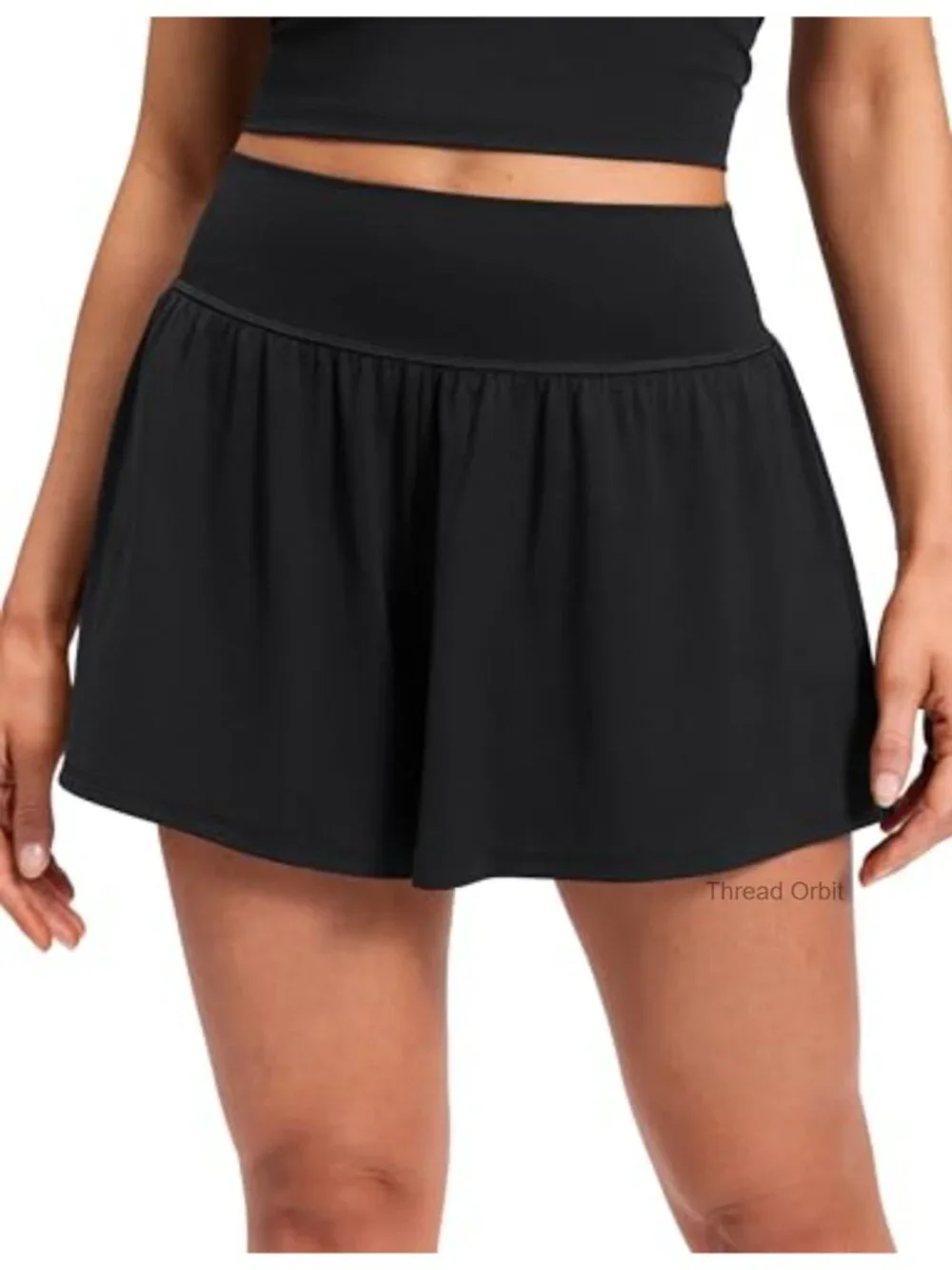 High Waisted 2 in 1 Flowy Shorts with Pockets Buttery Soft Stretchy